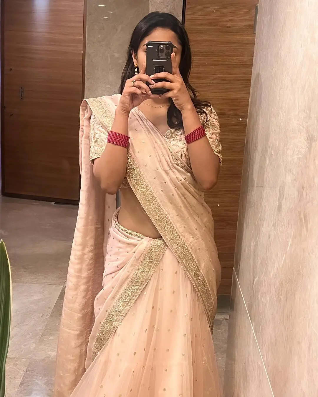 Telugu Actress Payal Radhakrishna in Pink Saree Blouse